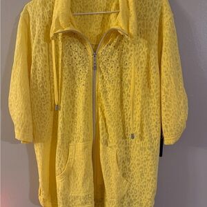 Three Hearts Yellow Utility Jacket with Rhinestone Accents